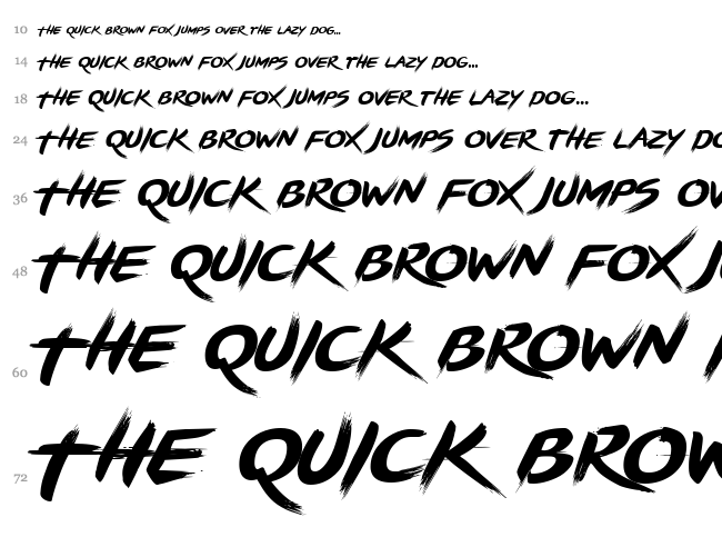 Brushstrike font waterfall